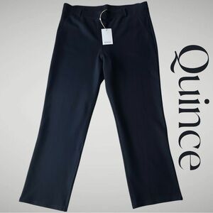 Quince NWT Size XL Petite Ultra-Stretch Ponte Pants Straight Leg DKBIZ01 Black